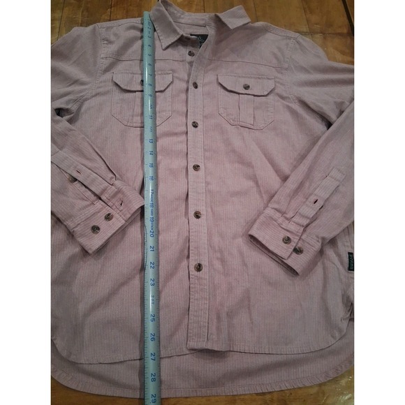 Mens Prana Long Sleeve Medium Button Down Salmon - Picture 3 of 5